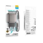 Мережевий зарядний пристрій з кабелем BOROFONE BAS54A Absolute PD20W+QC3.0 charger set (C to iP) (EU) Black