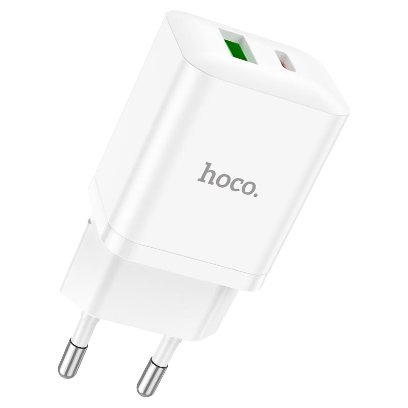 Мережевий зарядний пристрій з кабелем HOCO N28 Founder PD20W+QC3.0 charger set(C to iP) White