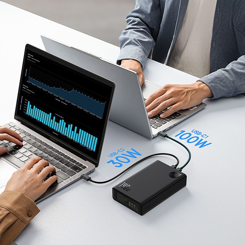 Зовнішній акумулятор Baseus Adaman  Digital Display Fast Charge Power Bank 24000mAh 140W Cluster Black