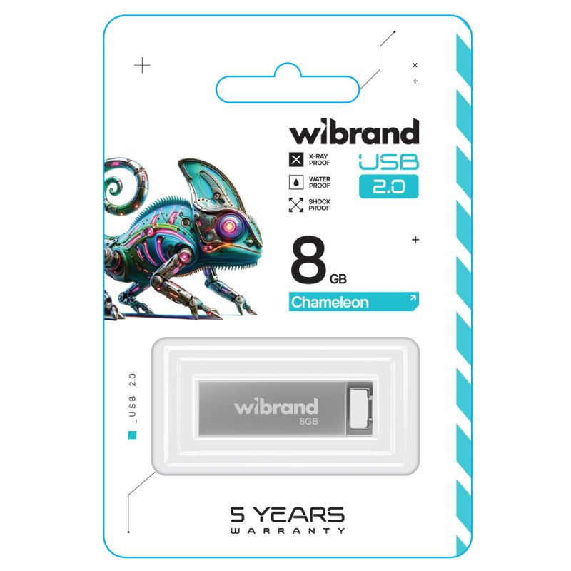 Флеш-накопичувач Wibrand USB 2.0 Chameleon 8Gb Silver