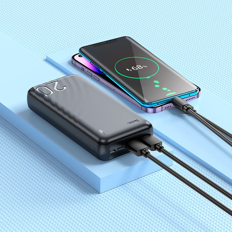 Зовнішній акумулятор HOCO J123A Element power bank(20000mAh) Black