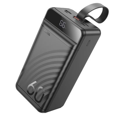 Зовнішній акумулятор HOCO J123C Element 22.5W+PD20W fully compatible power bank with digital display(60000mAh) Black