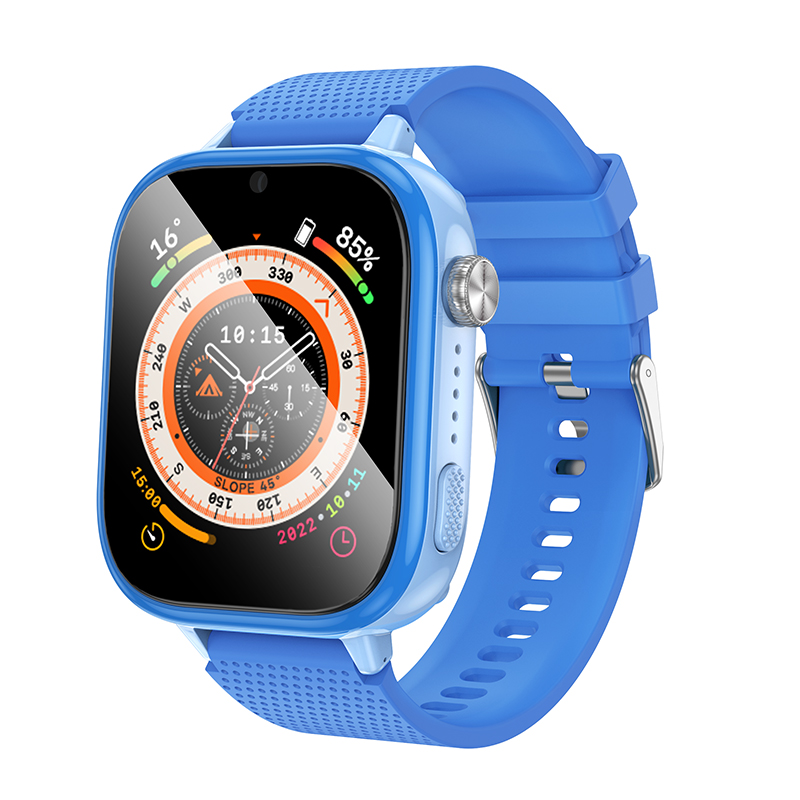 Дитячий cмарт-годинник Hoco Y101 46mm. SIM 4G. Wi-Fi. 680 mAh. IP65 Blue