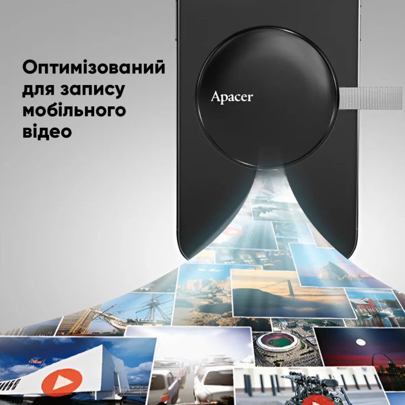Портативний SSD Apacer Magnetic AS725 512 GB USB 3.2 Gen.2 Type-C MagSafe Black
