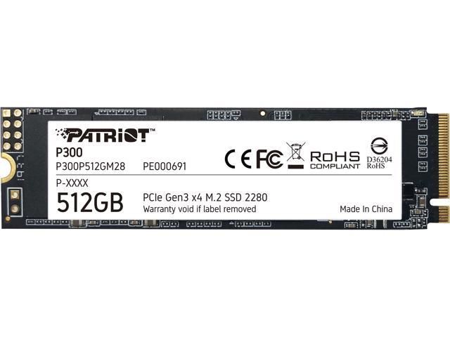 Накопичувач SSD M.2 Patriot P300 512GB NVMe 2280 PCIe 3.0x4 3D NAND TLC