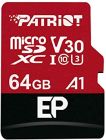 Карта пам'яті microSDXC (UHS-1 U3) Patriot EP Series 64Gb class 10 V30 (R-100MB/s, W-80MB/s) (adapter SD)