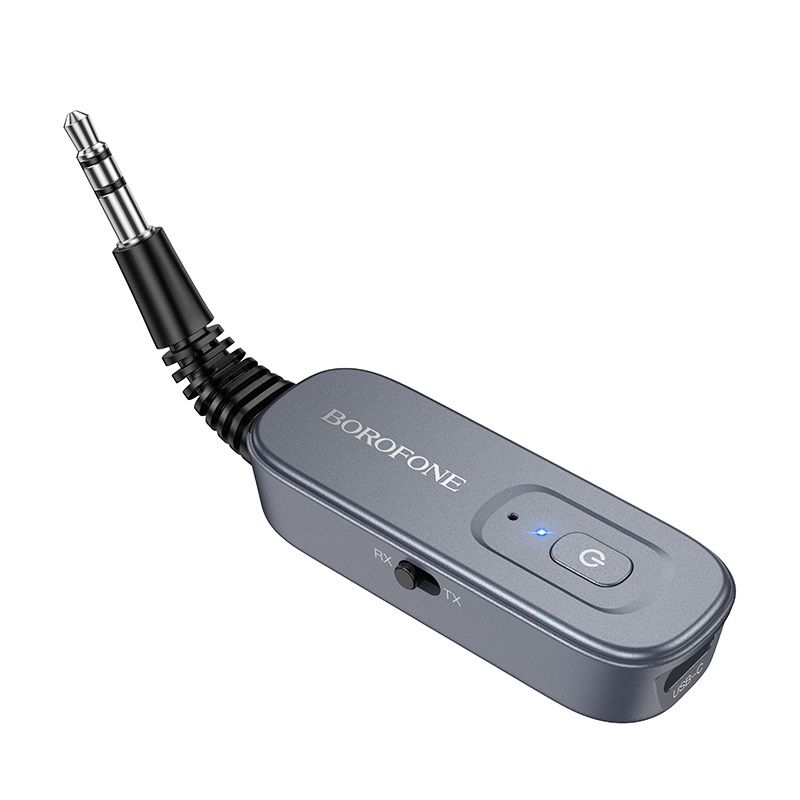 Bluetooth-ресивер BOROFONE BC51 Clear way AUX BT audio receiver/transmitter Metal Grey