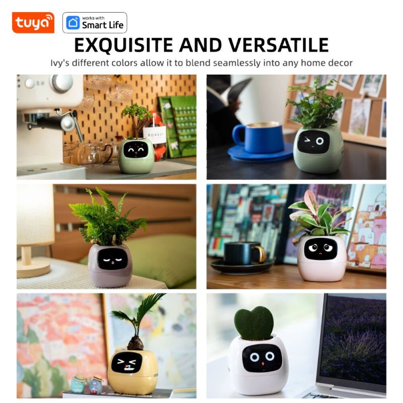 Інтерактивний розумний горщик для рослин Ivy Smart Planter Tuya AI, Purple