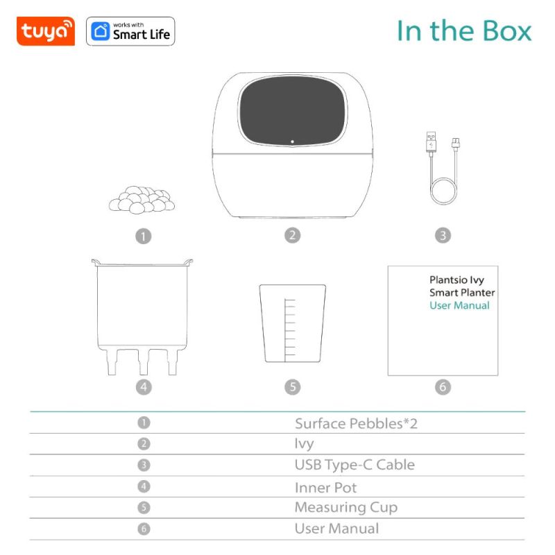 Інтерактивний розумний горщик для рослин Ivy Smart Planter Tuya AI, Purple