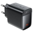 Мережевий зарядний пристрій ACEFAST A112 PD45W GaN single USB-C charger (EU) Black