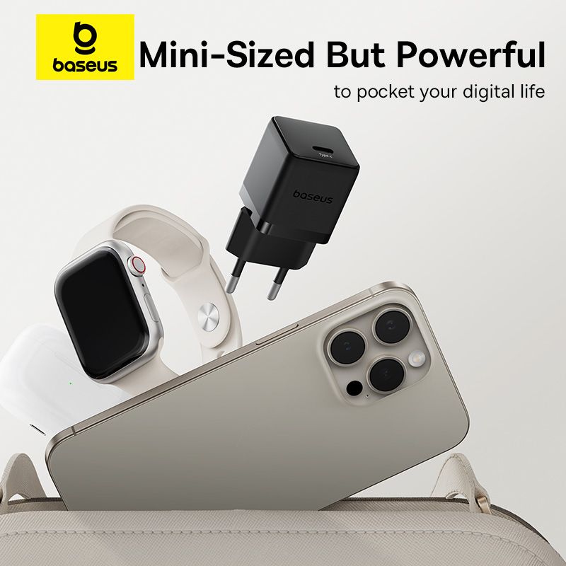 Мережевий зарядний пристрій Baseus Palm Fast Charger 1C 30W EU Cluster Black