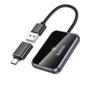 Адаптер HOCO HU1 Way car wireless CarPlay adapter Metal Gray