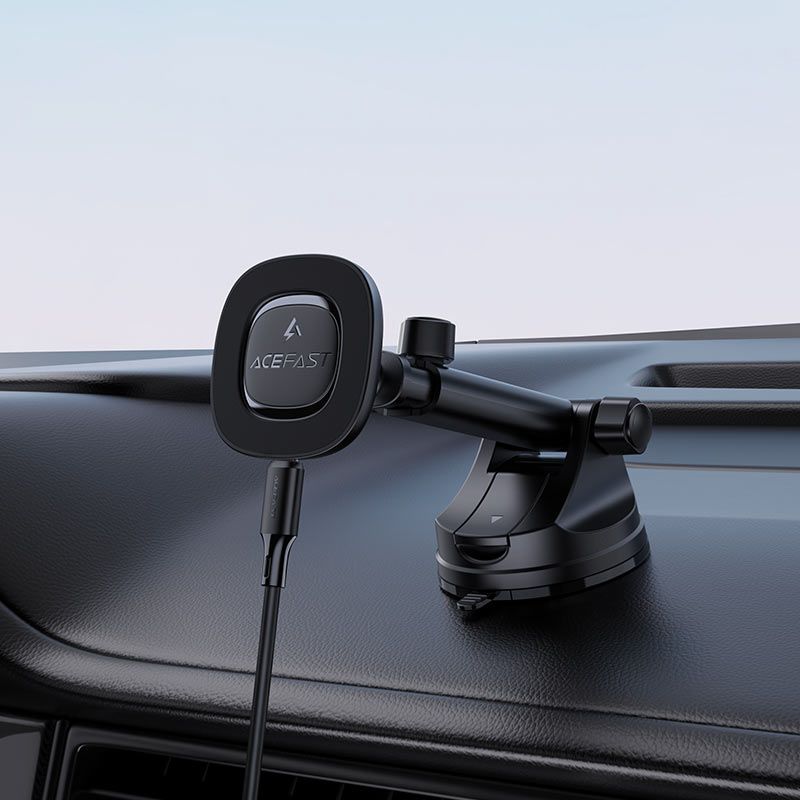 Автотримач для телефона з БЗП ACEFAST D47 magnetic wireless charging car holder for dashboard Black