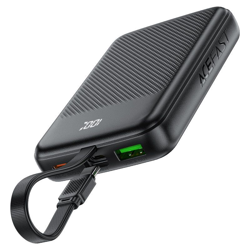 Зовнішній акумулятор ACEFAST M13 PD22.5W power bank with cable 10000mAh Black