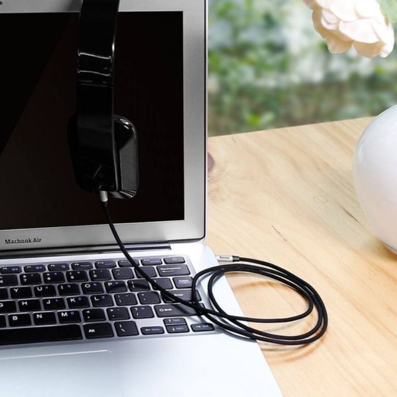 Аудіокабель Baseus Yiven Audio Cable M30 1.5M Silver+Black