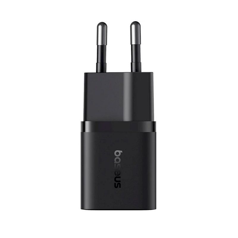 Мережевий зарядний пристрій з кабелем Baseus GaN5 Fast Charger (mini) 1C 25W EU Cluster Black (with: Fast Charging Data Cable Type-C)