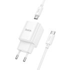 Мережевий зарядний пристрій HOCO C149A Charm PD30W+QC3.0 charger set (C to C)(EU) White