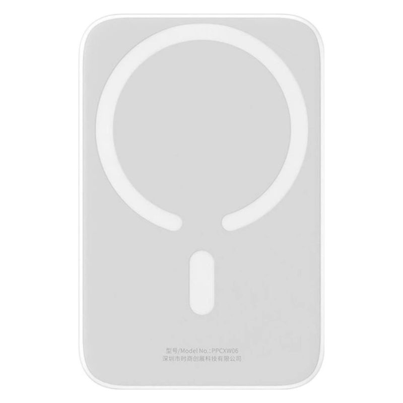 Зовнішній акумулятор Baseus Magnetic Mini Air Wireless Fast Charge Power Bank 6000mAh 20W Stellar White（With Simple Series Charging Cable Type-C to