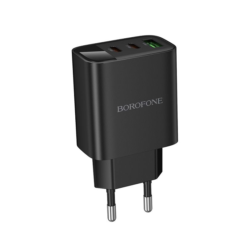 Мережевий зарядний пристрій BOROFONE BA98A Ilustre PD30W (2C1A) charger with digital display (EU) Black