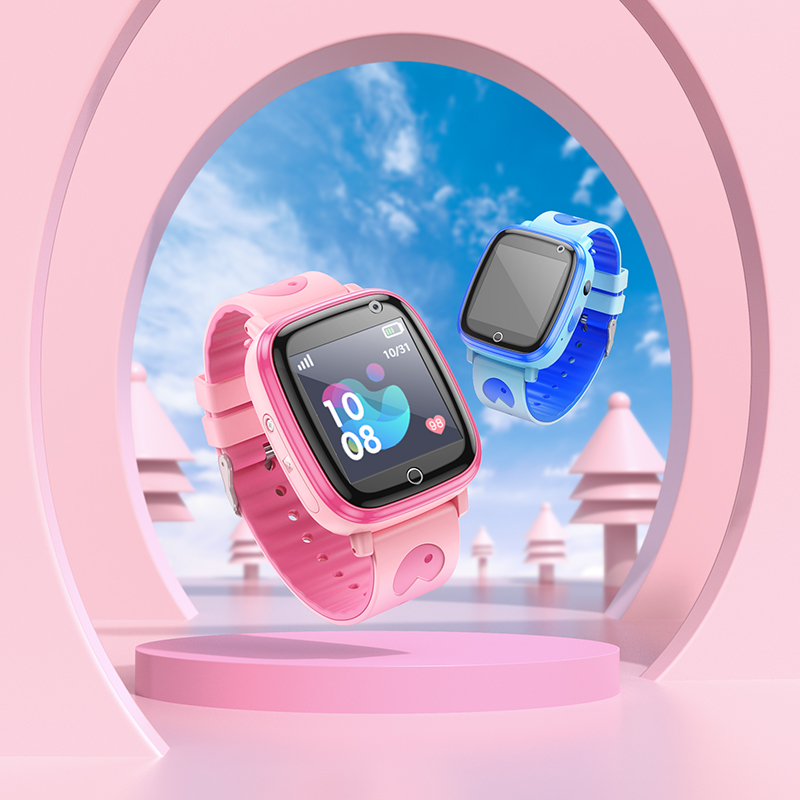 Дитячий cмарт-годинник Hoco Y100 36mm. SIM 2G. 400 mAh. IP65 Pink