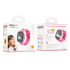 Дитячий cмарт-годинник Hoco Y100 36mm. SIM 2G. 400 mAh. IP65 Pink