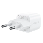 Мережевий зарядний пристрій з кабелем ACEFAST A73 mini PD20W GaN single USB-C charger set (C3-03) White