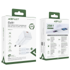 Мережевий зарядний пристрій з кабелем ACEFAST A73 mini PD20W GaN single USB-C charger set (C3-03) White