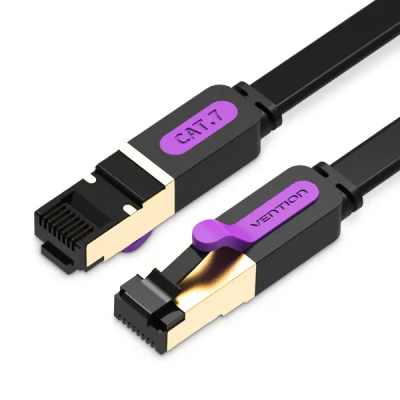 Мережевий кабель Vention Flat Cat.7 Patch Cable 1.5M Black