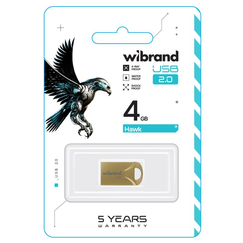 Флеш-накопичувач Wibrand USB 2.0 Hawk 4Gb Gold