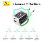 Мережевий зарядний пристрій Baseus Palm Fast Charger C+U 30W EU Moon White