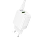 Мережевий зарядний пристрій BOROFONE BN29 Fuente PD30W+QC3.0 charger (EU) White