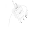 Мережевий зарядний пристрій з кабелем BOROFONE BA81A single port PD20W charger set (Type-C to Type-C) (EU) White