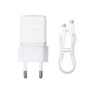 Мережевий зарядний пристрій з кабелем Baseus Palm Fast Charger 1C 30W EU Moon White(With:Baseus Mini White Cable C to C 60W(20V/3A) 1m Moon White)