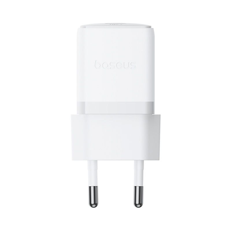Мережевий зарядний пристрій з кабелем Baseus Palm Fast Charger 1C 30W EU Moon White(With:Baseus Mini White Cable C to C 60W(20V/3A) 1m Moon White)