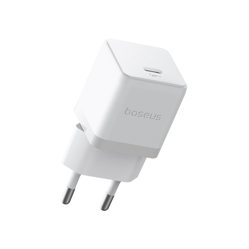 Мережевий зарядний пристрій з кабелем Baseus Palm Fast Charger 1C 30W EU Moon White(With:Baseus Mini White Cable C to C 60W(20V/3A) 1m Moon White)