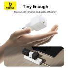 Мережевий зарядний пристрій з кабелем Baseus Palm Fast Charger 1C 30W EU Moon White(With:Baseus Mini White Cable C to C 60W(20V/3A) 1m Moon White)