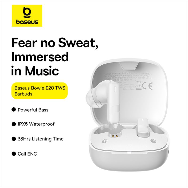 Бездротові навушники Baseus Bowie E20 True Wireless Earphones Stellar White