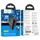 Мережевий зарядний пристрій з кабелем HOCO CS21A Rich single port QC3.0 charger set(Micro)(EU) Black