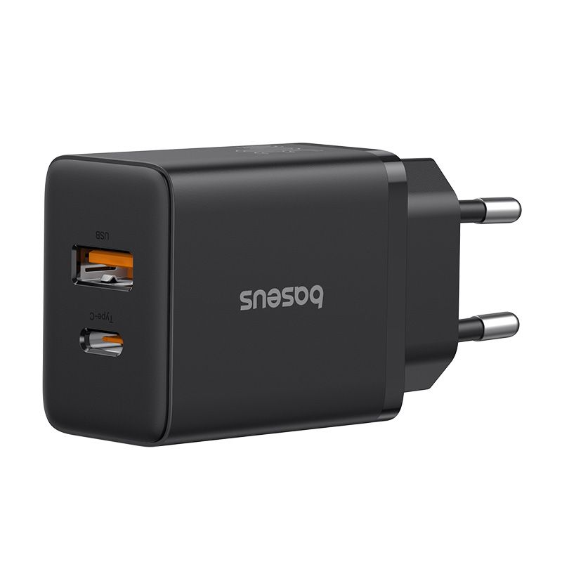 Мережевий зарядний пристрій Baseus Cube Fast Charger C+U 30W EU Cluster Black