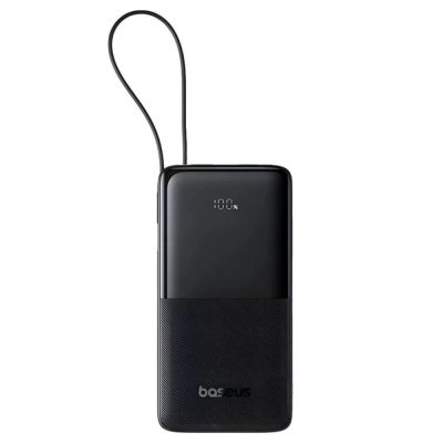 Зовнішній акумулятор Baseus Bipow 2 Digital Display Power Bank With Built-in USB-C Cable 10000mah 20W Cluster Black