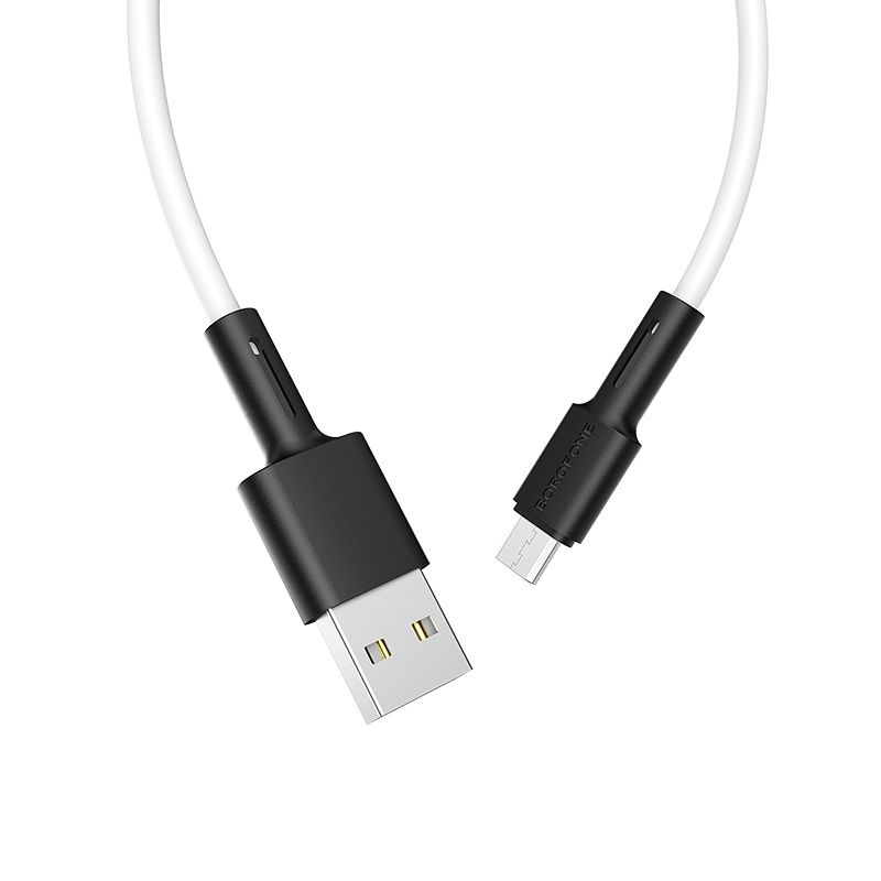 Кабель BOROFONE BX31 Soft silicone charging data cable for Micro White