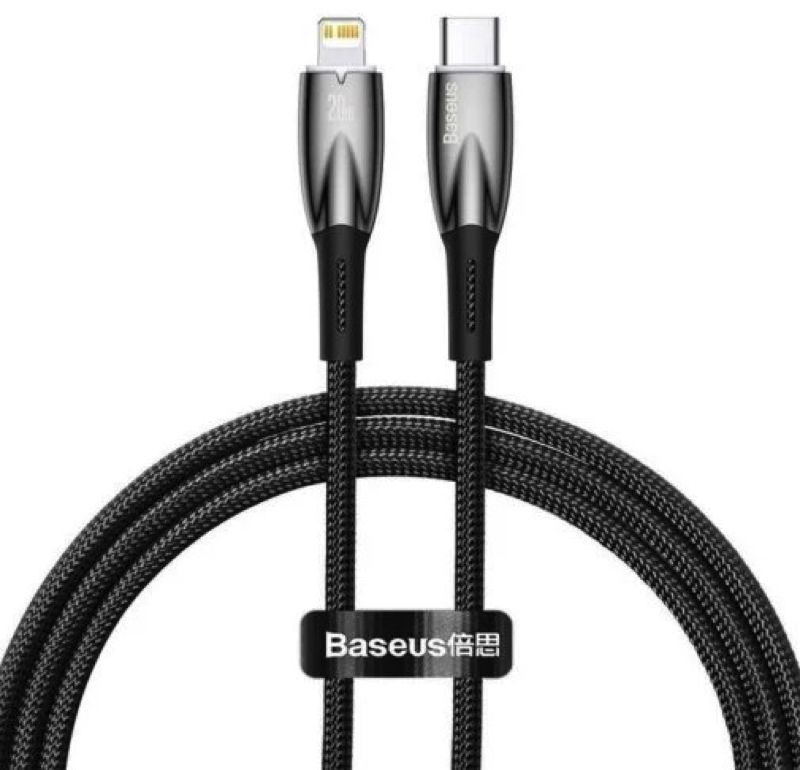 Кабель Baseus Glimmer Series Fast Charging Data Cable Type-C to iP 20W 2m Black
