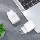 Мережевий зарядний пристрій з кабелем HOCO N22 Jetta PD25W charger set (Type-C to iP)(EU) White