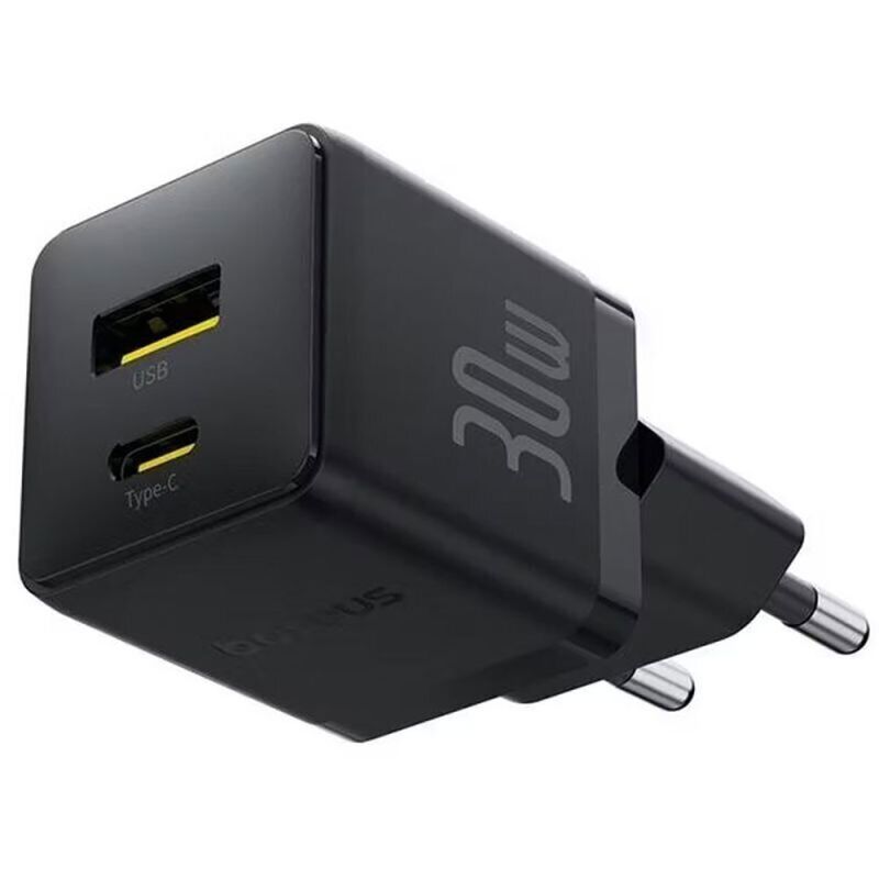 Мережевий зарядний пристрій Baseus Palm Fast Charger C+U 30W EU Cluster Black