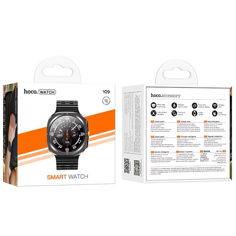 Смарт-годинник HOCO Y29 38mm. 220 mAh Smart sports watch (call version) Black