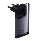 Мережевий зарядний пристрій з  кабелем Baseus GaN5 Pro Ultra-Slim Fast Charger C+U 65W Gray((With Mini White Cable C to C 100W(20V/5A) 1m Black)