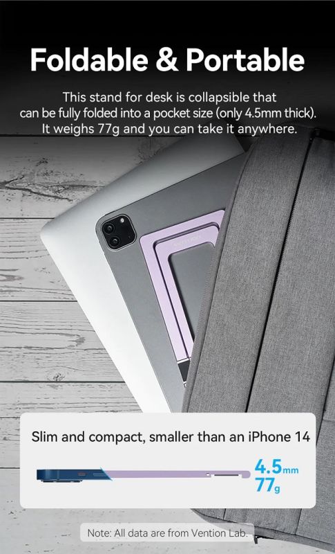 Тримач для телефона Vention Portable Cell Phone Stand Holder for Desk Aluminum Alloy Type Gray (KCZH0)