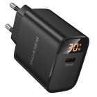Мережевий зарядний пристрій BOROFONE BA97A Ilustre single-port PD30W charger with digital display (EU) Black