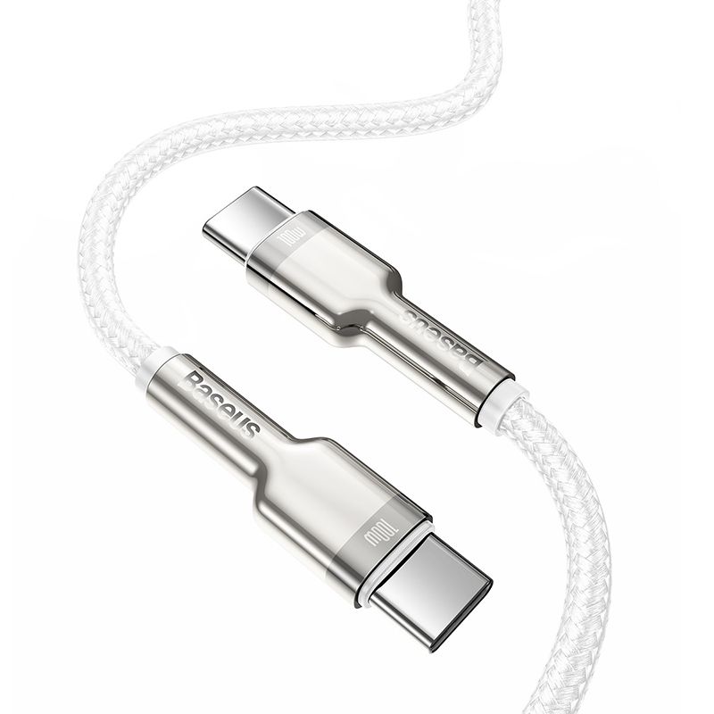 Кабель Baseus Cafule Series Metal Data Cable Type-C to Type-C 100W 2m White