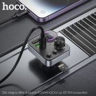 АЗП з FM-модулятором HOCO E86 Alegria 48W dual port PD30W+QC3.0 car BT FM transmitter Black